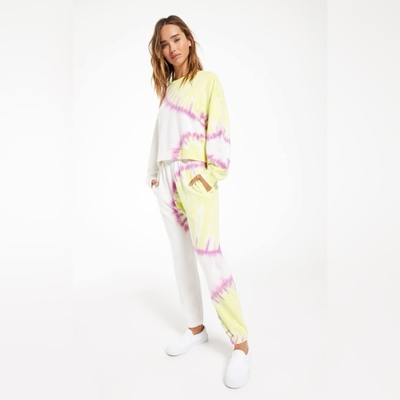 Z Supply Sunburst Tie-Dye Jogger White- Size Small - Picture 5 of 13